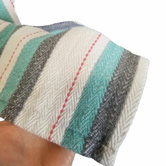 Original Senior Lopez Mexican Baja Hoodie Size L Drug Rug Hippie Poncho Striped - Picture 4 of 8